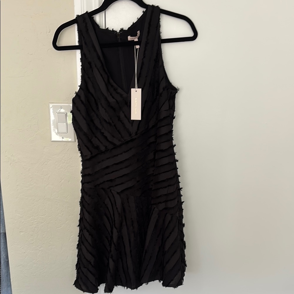 NWT Rebecca Taylor Black Eyelash Ruffled Mini Dress 6
